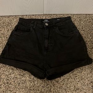 COTTON ON BLACK HIGH WAISTED DENIM SHORTS SIZE 6